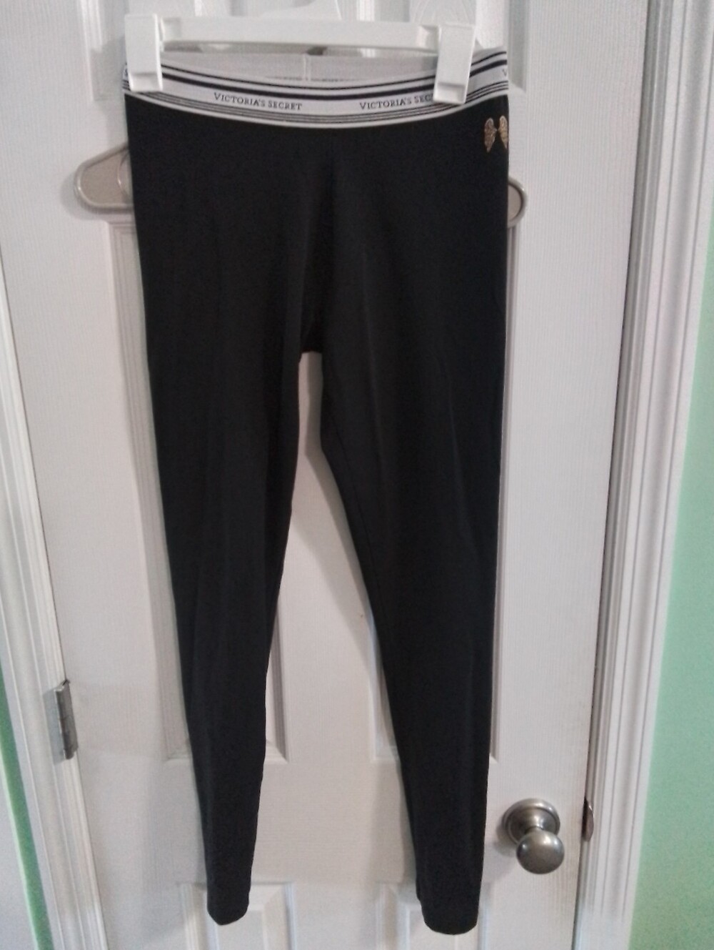 Victoria's Secret Black Leggings with Branded Waistband